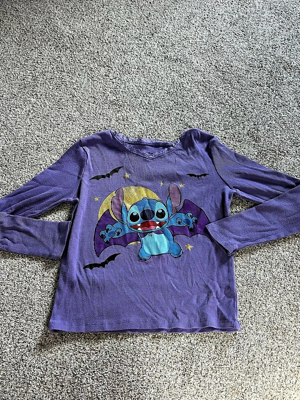 Stitch Graphic Long Sleeve Purple & Blue Girls 4T